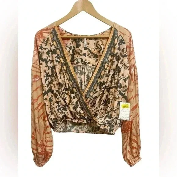Free People Cruisin Together Surplice Top Size S NWT - Picture 2 of 8